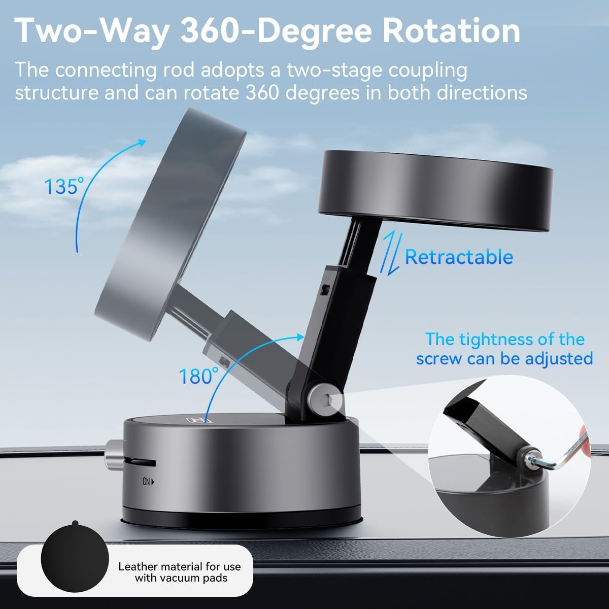 Foldable Vacuum Magnetic Car Phone Holder