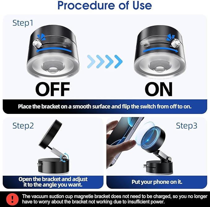 Foldable Vacuum Magnetic Car Phone Holder