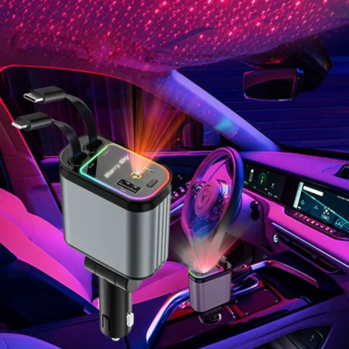 4 in 1 Retractable Car Charger