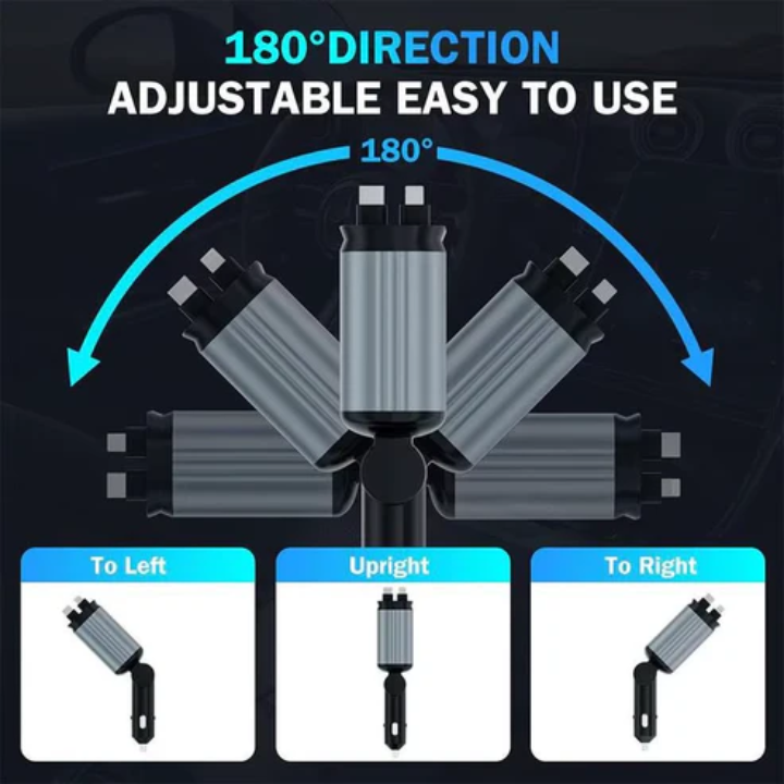 4 in 1 Retractable Car Charger