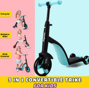 3-in-1 Convertible Scooter For Kids