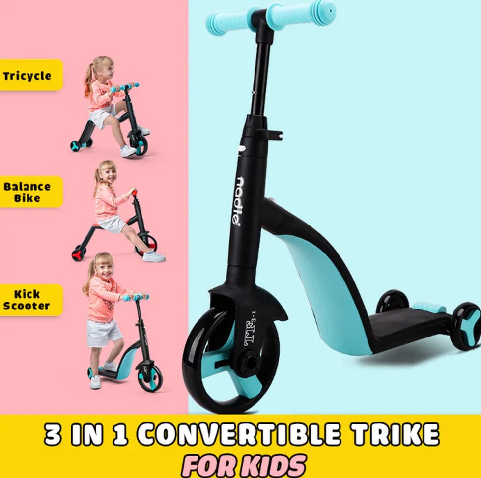 3-in-1 Convertible Scooter For Kids