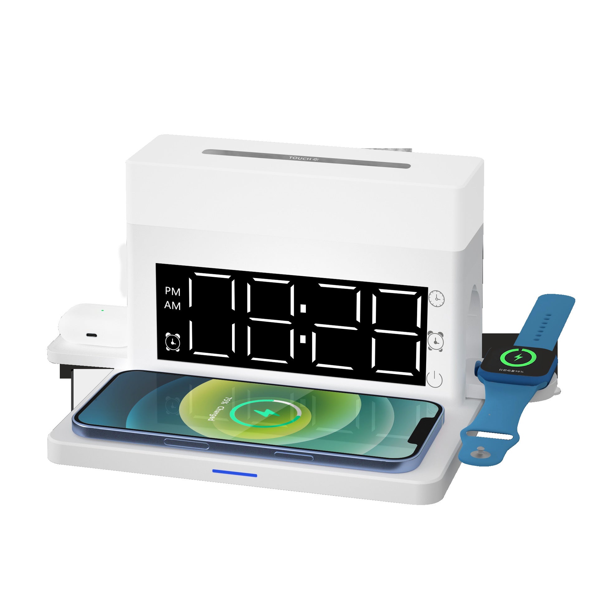 Multi-function Eye Protection Small Night Light Clock Alarm Clock Six In One