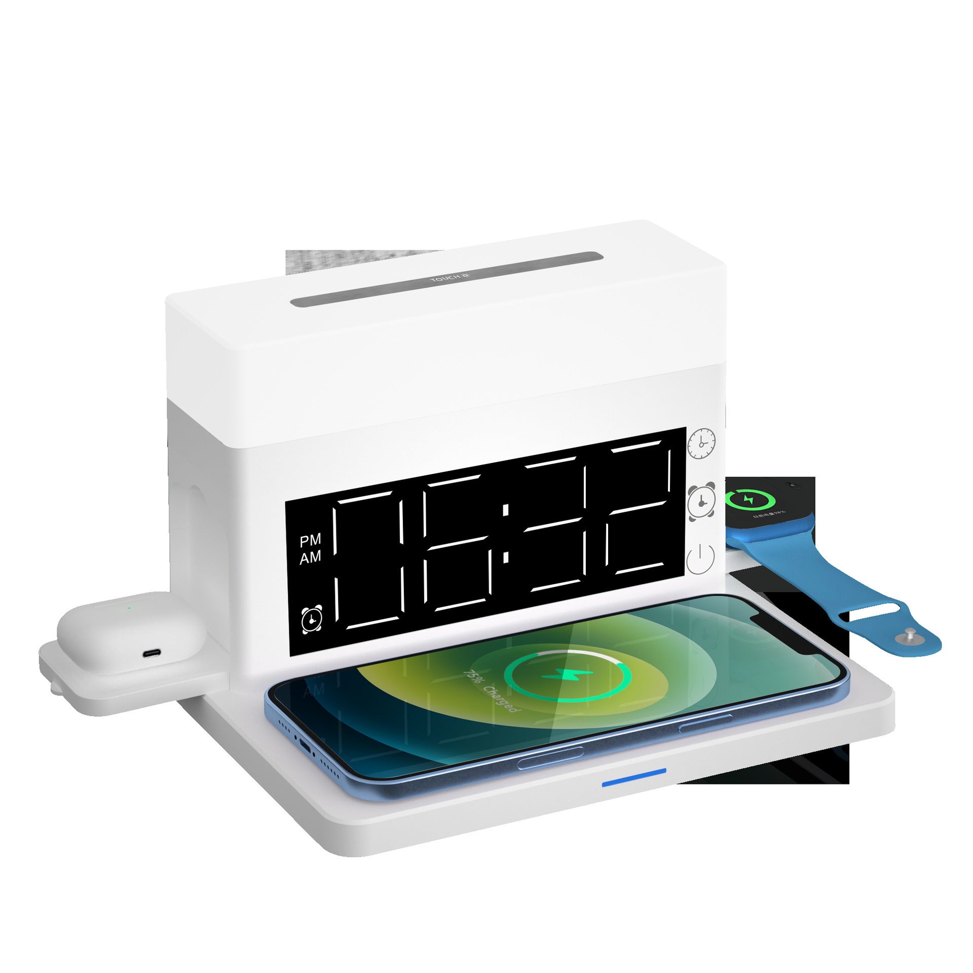 Multi-function Eye Protection Small Night Light Clock Alarm Clock Six In One