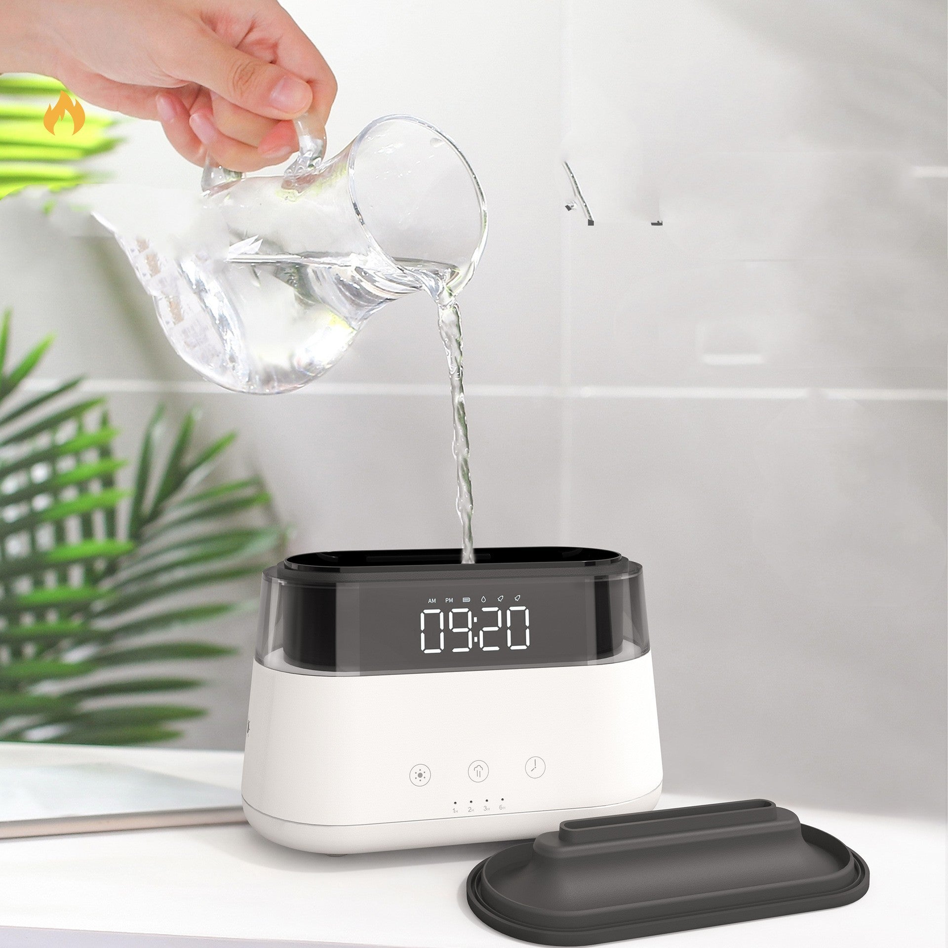 Flame Humidifier With Clock Bedroom Timed Fragrance Spraying Machine