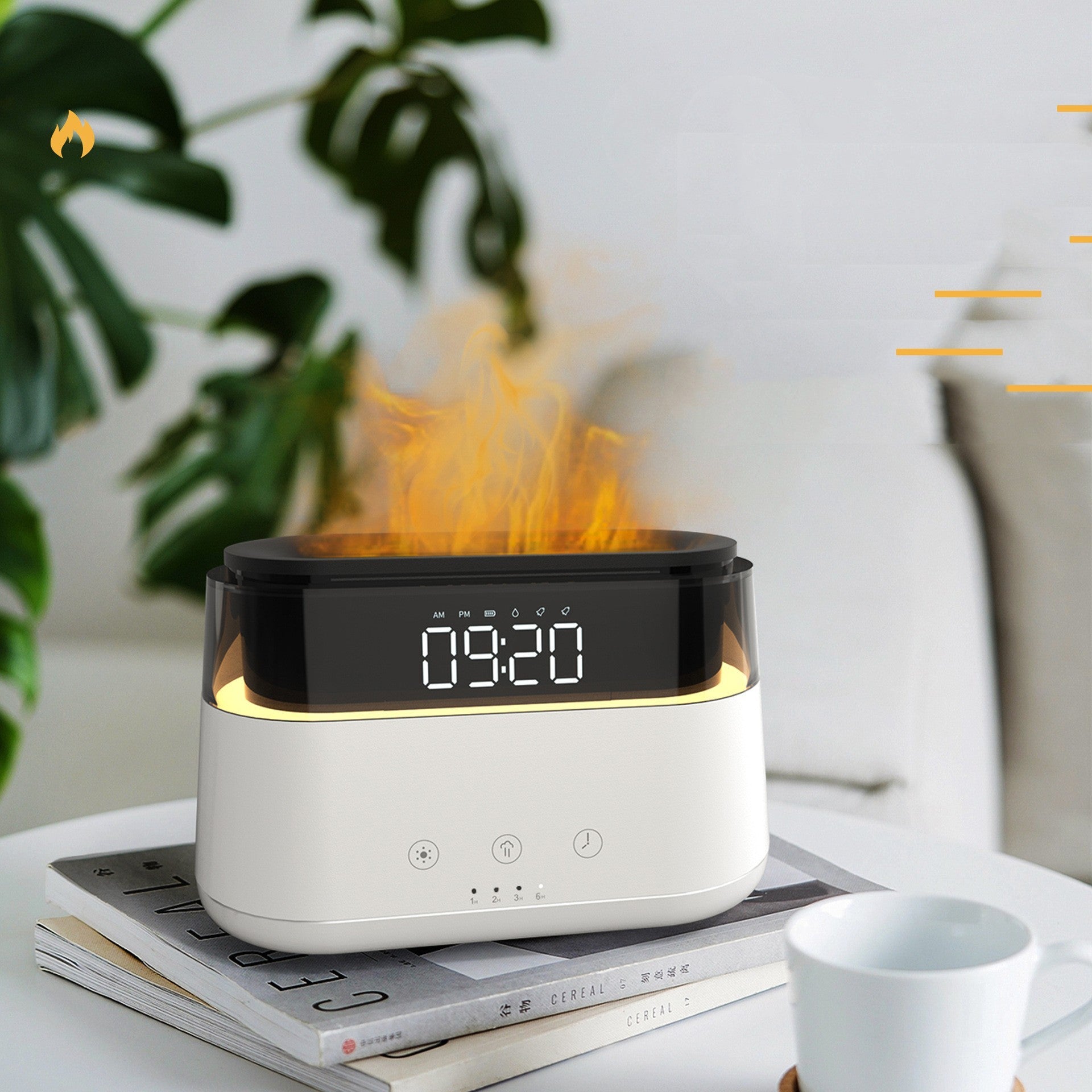 Flame Humidifier With Clock Bedroom Timed Fragrance Spraying Machine