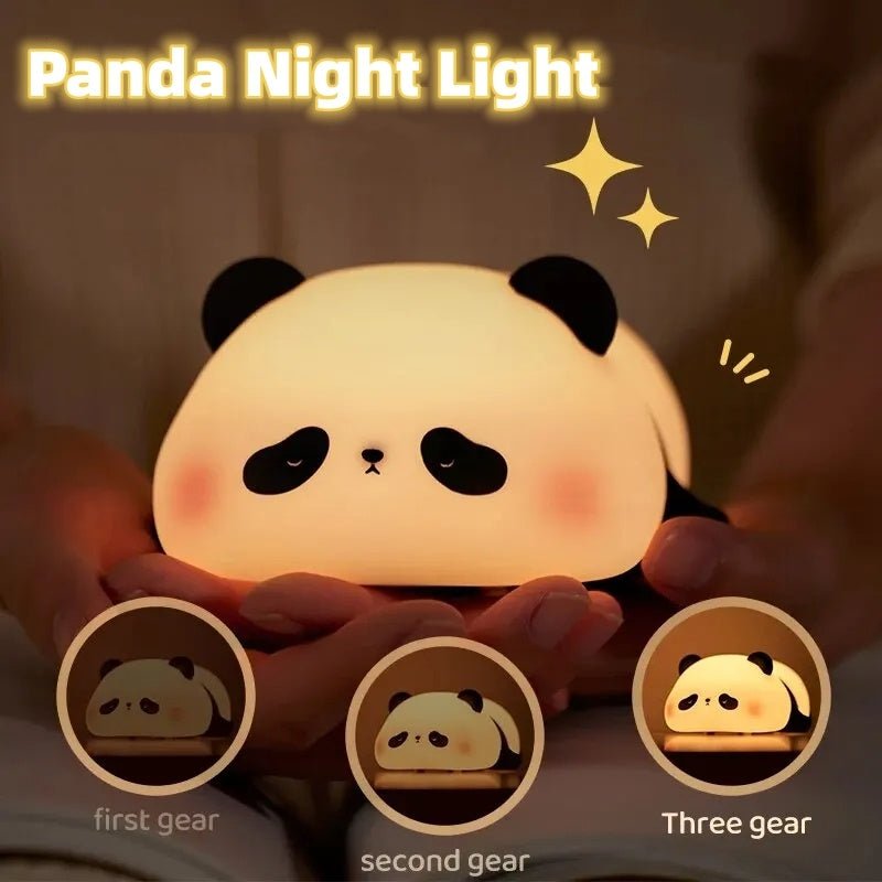 Panda Night Light Silicone Timing Rechargeable Lamp
