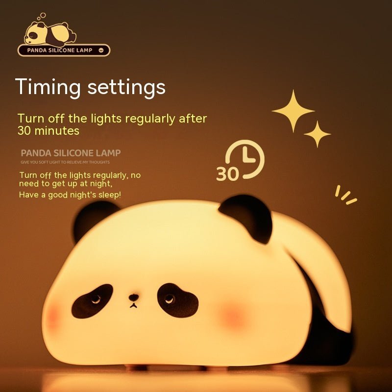 Panda Night Light Silicone Timing Rechargeable Lamp