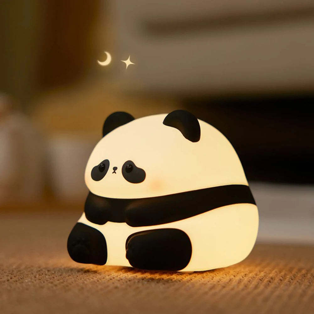 Panda Night Light Silicone Timing Rechargeable Lamp