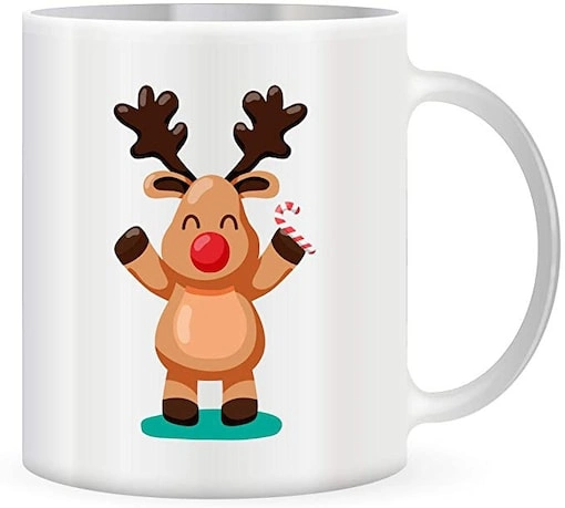 Christmas Reindeer Design Coffee Mug, 325ml