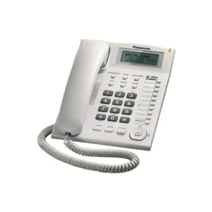 Panasonic Corded Landline Phone, White and Clear