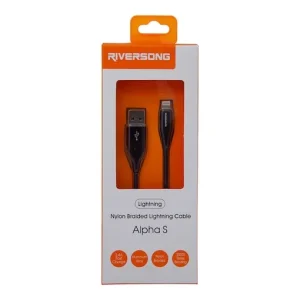 Riversong Nylon Braided Lightning Cable, Black, AlphaS, 2.4A