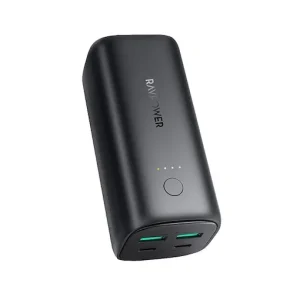 RAVPower Power Bank 20000mAh, 50W, Black, RP-PB208