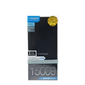 Veger V58 Power Bank for Smart Phones, 15000mah - Black