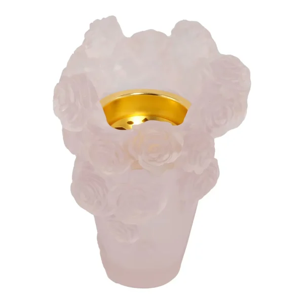 East Lady Elegant Crystal Finish Rose Designed Incense Burner, Gold & Transparent