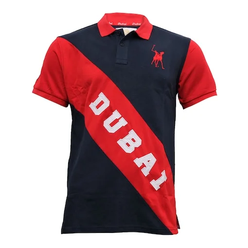 Arabian Souvenir Dubai Printed Mens T-Shirt, Blue & Red