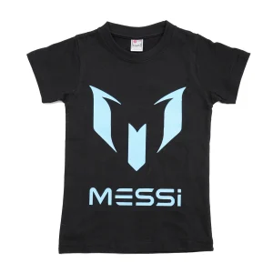 Messi Logo Printed Half Sleeves T-Shirt, Blue