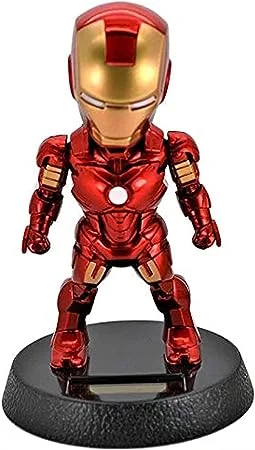 Solar Powered Bobble Head Iron Man Relaxation Action Toy, 5 inch